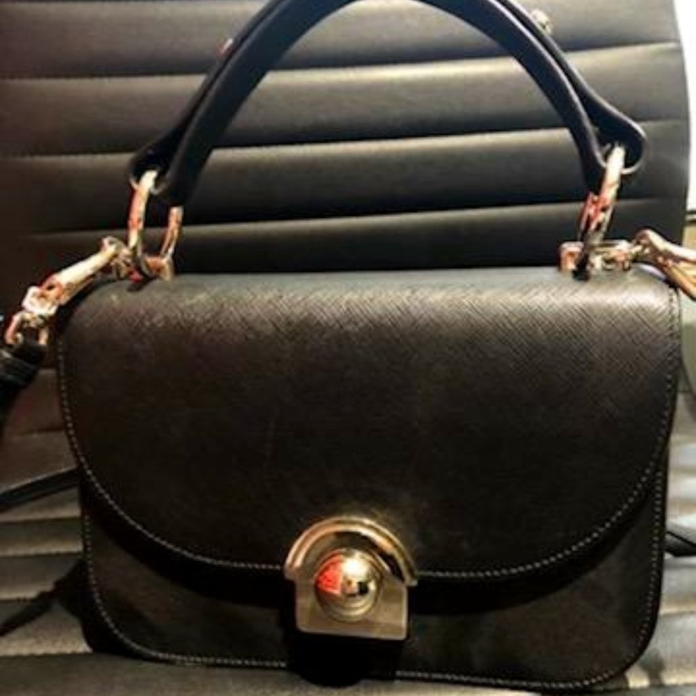 Black Prada Pattina Leather Purse